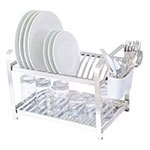 Escorredor de Louças Amazonas em Aço Inox com Porta Talheres - 20 Pratos