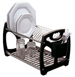 Escorredor de Louças Iguaçú em Aço Inox com Porta Talheres e Laterais em Polipropileno - 20 Pratos