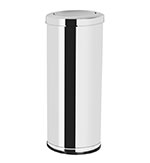 Cesto para Lixo com Tampa Basculante, Corpo em Aço Inox e Aro em ABS Cromado 30L