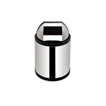 Lixeira para Pia e Recipiente Interno, Corpo em Aço Inox e Tampa Retrátil Cromada 2,5L