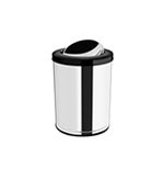 Cesto para Lixo com Tampa Basculante, Corpo em Aço Inox e Aro em Polipropileno 15L